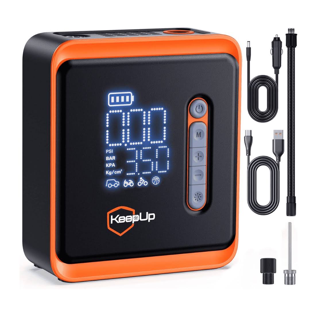 Tire Inflator Portable Air Compressor   KEEPUP 150 PSI Cordless Air Pump with 25000mAh Rechargeable Battery