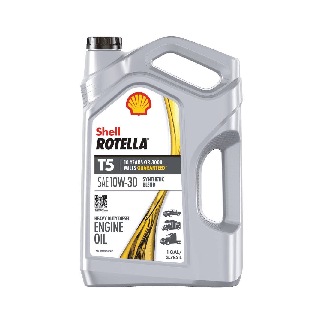 Shell Rotella T5 Synthetic Blend 10W-30 Diesel Engine Oil (1-Gallon, Case of 3)