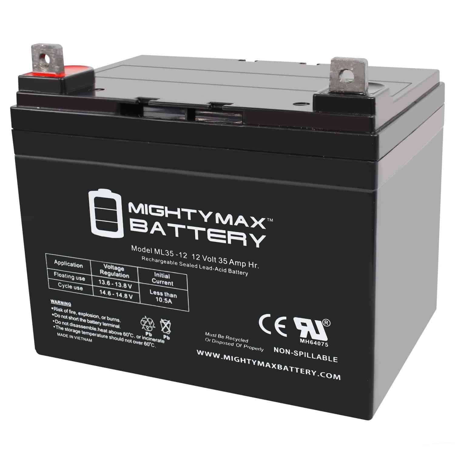 Max Battery 12V 35Ah SLA Battery Replacement for Hoveround MPV5