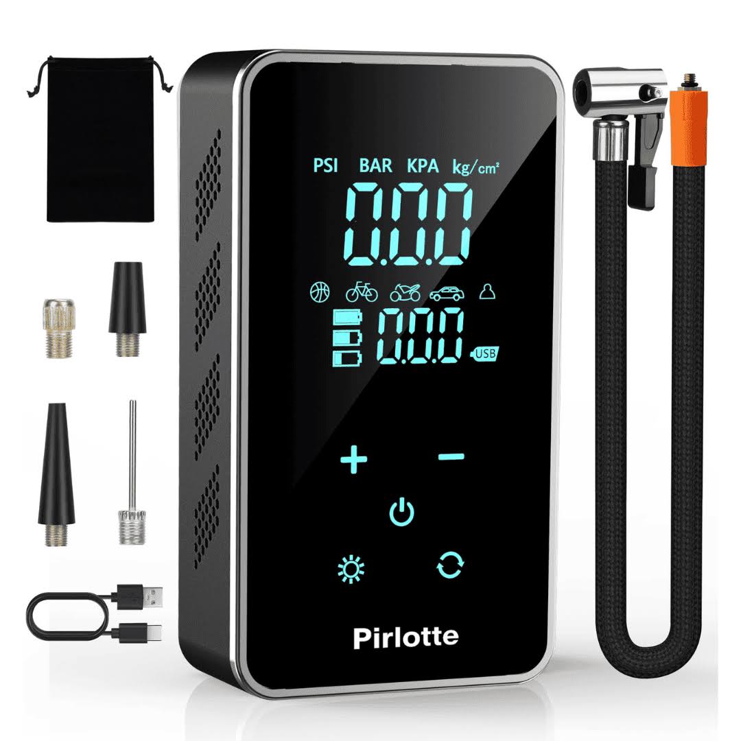 Tire Inflator Portable Air Compressor   Air Pump for Car   18000mAh Electric Air Compressor (Black)