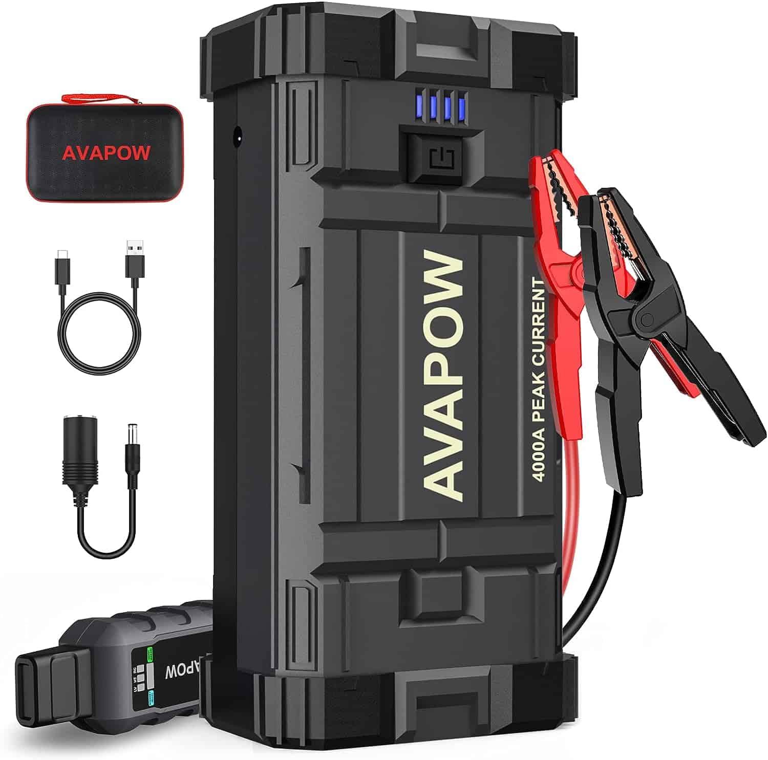AVAPOW Car Jump Starter, 4000A Peak Battery Jump Starter, USB Quick Charge 3.0