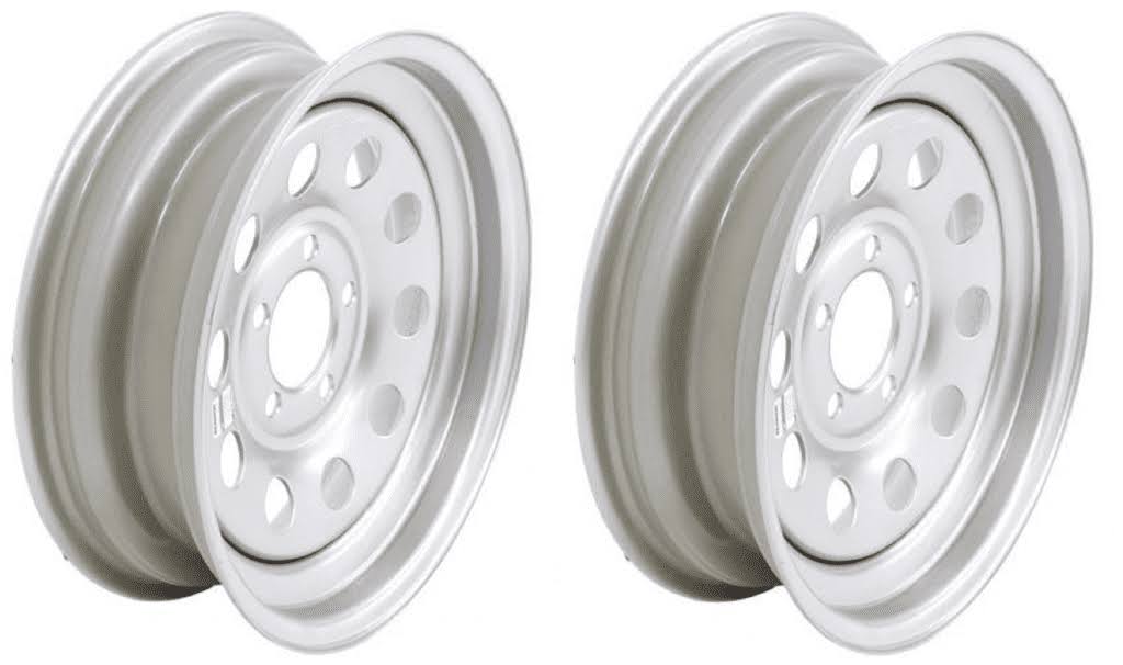 2-Pack Trailer Wheel Rim 15 5 Silver Mod Steel 5 Hole 4.5 in. 15 x 5 in.