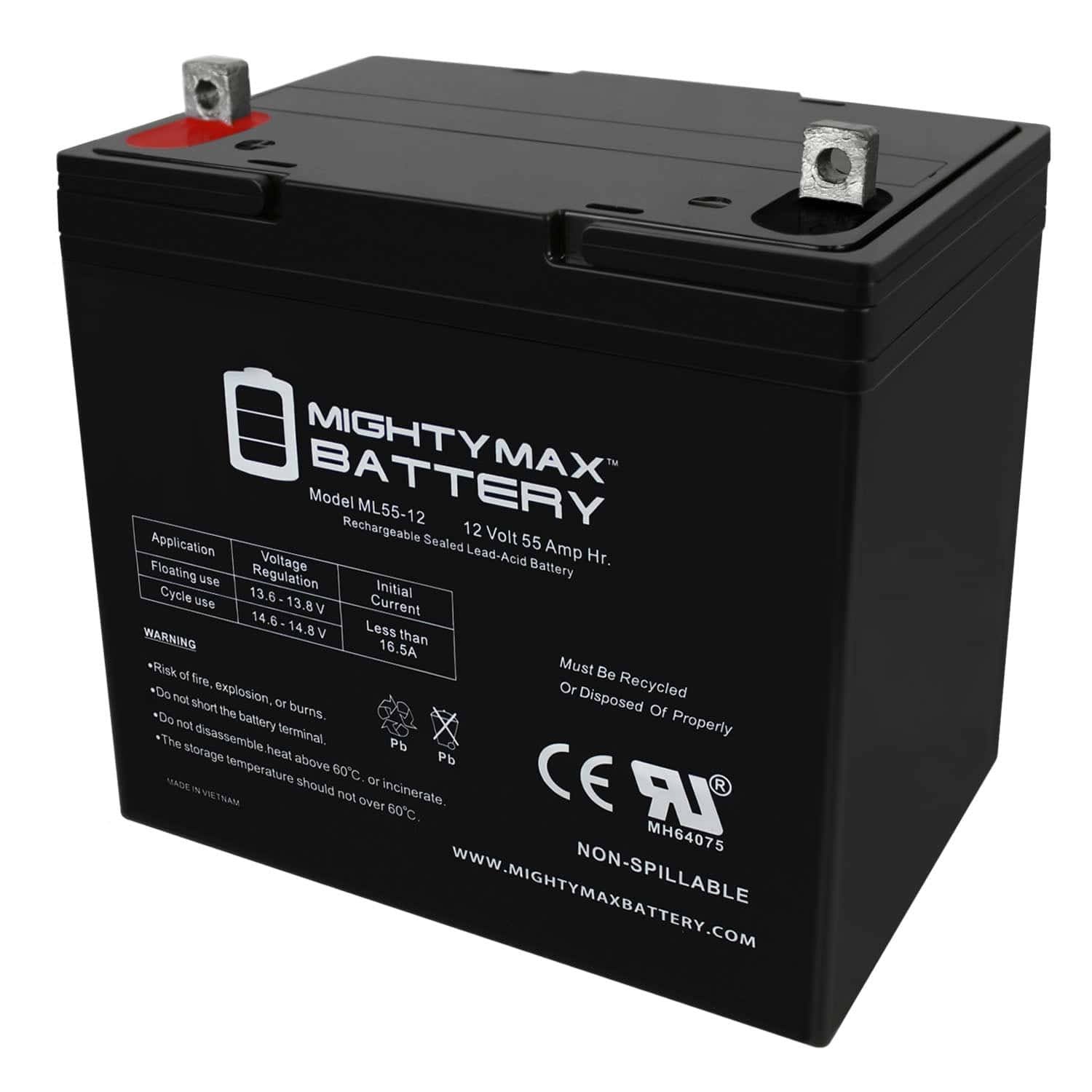 12V 55AH Pride Mobility Jazzy 600, 600 XL, 614, 614HD Battery