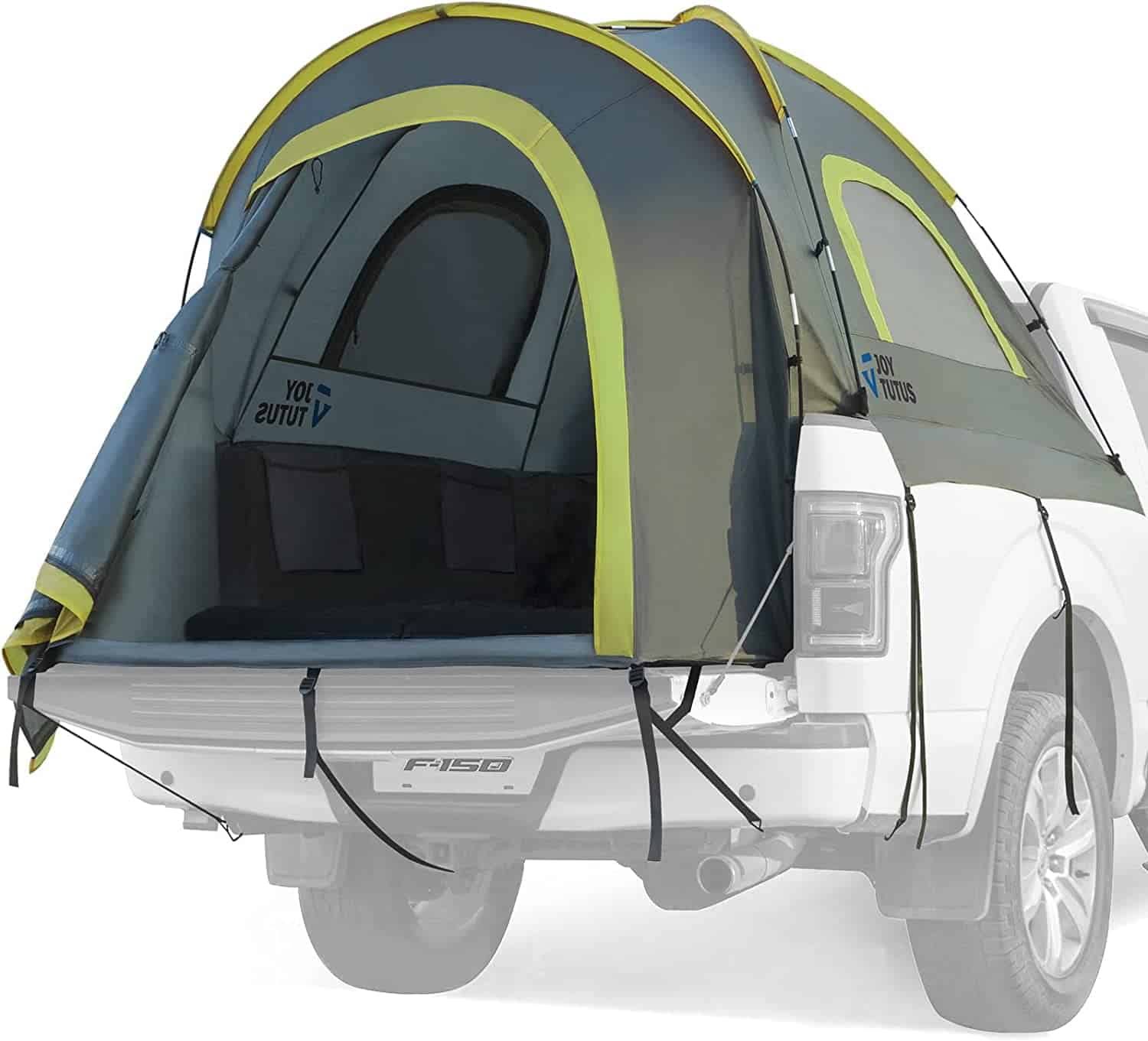 JoyTutus Pickup Truck Tent, Waterproof PU2000mm Double Layer for 2 Person, Portable Truck Bed Tent, 5.5 -6  Camping- Gray Green