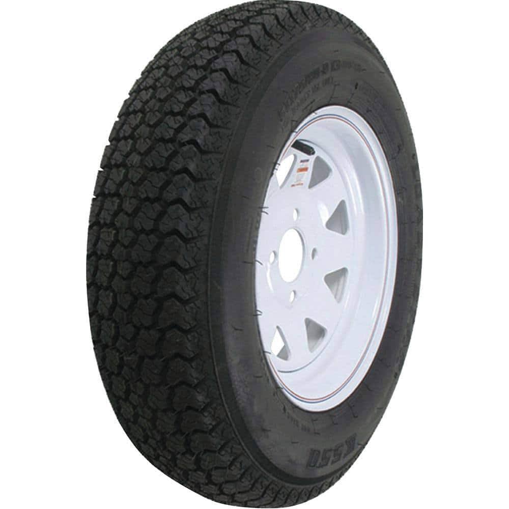 3S440 ST205/75D-14 K550  1760 lb. Load Capacity White with Stripe 14 in. Bias Tire and Wheel Assembly