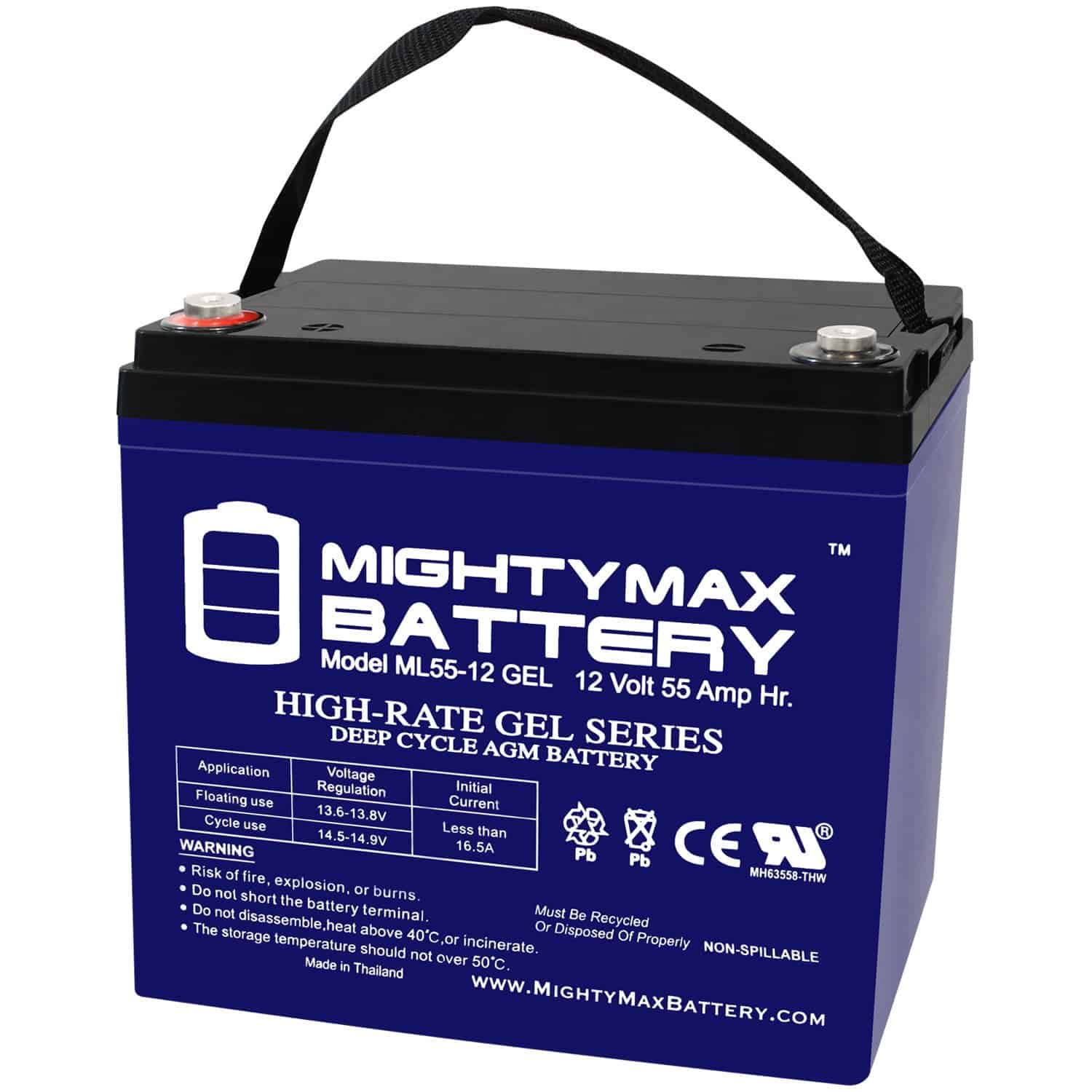 Max Battery 12V 55AH GEL Battery Replacement for 8A22NF