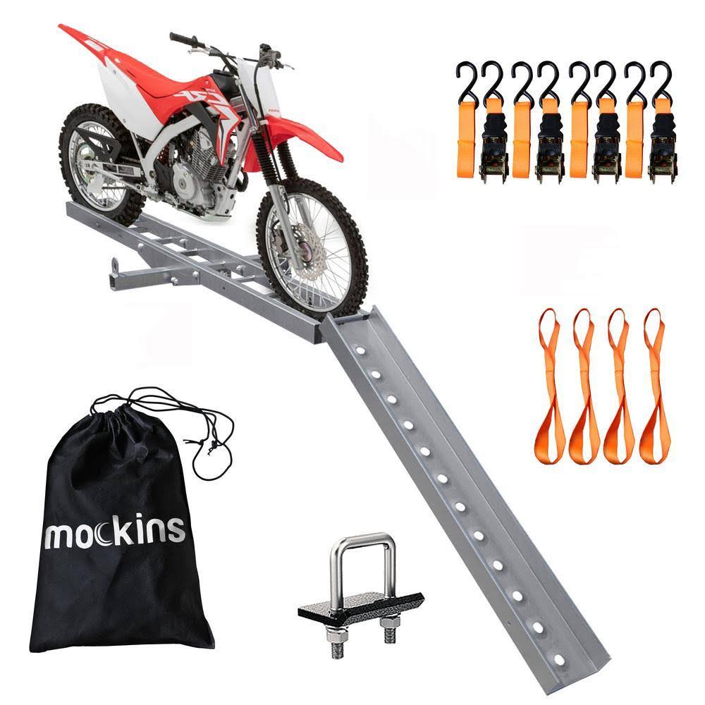 MA-40 500 lb Capacity Heavy-Duty Steel Hitch Mounted Dirt Bike Carrier- Includes Loading Ramp, Straps   Bonus Hitch Stabilizer