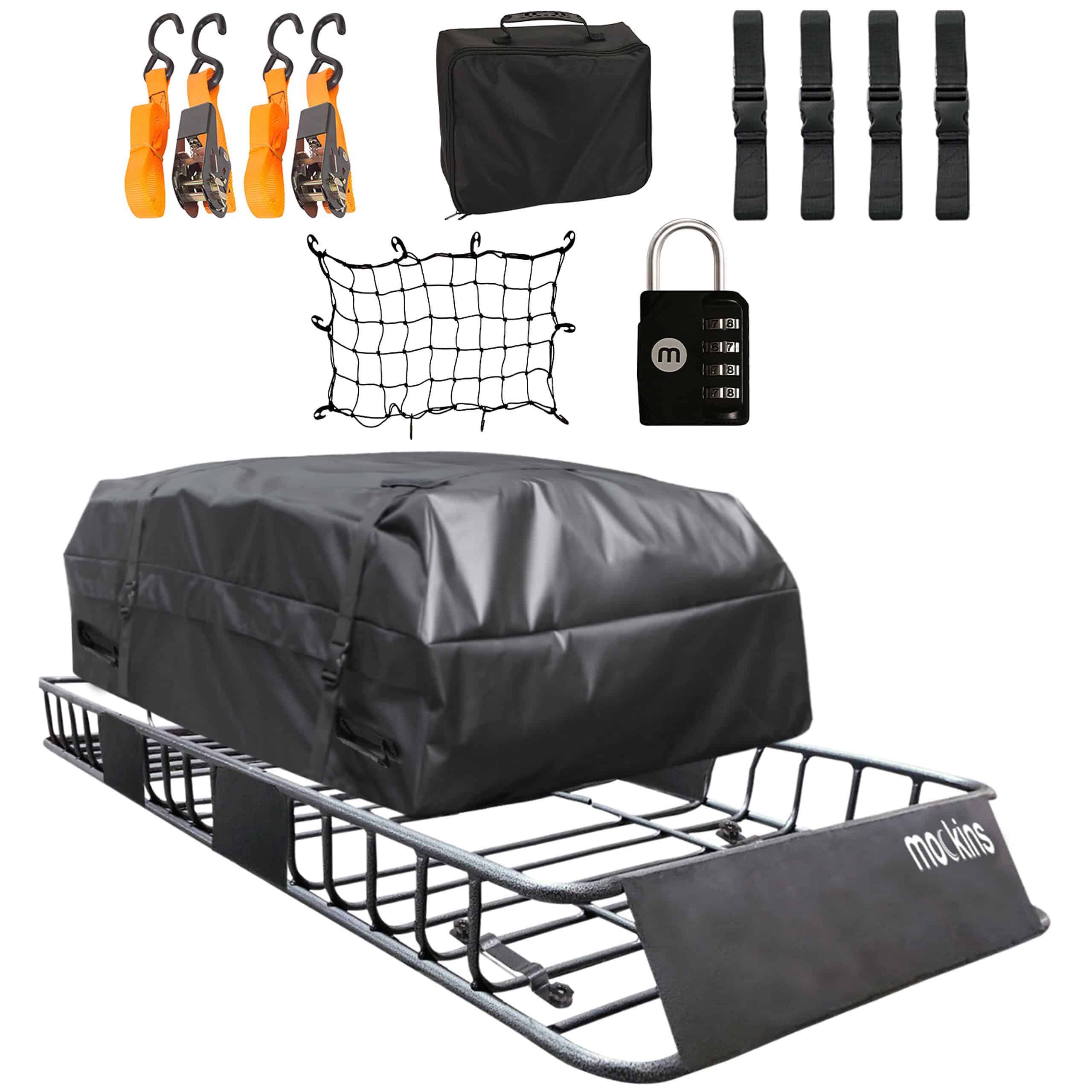 250 lb. Capacity Roof Rack Basket with 16 CF Roof Bag