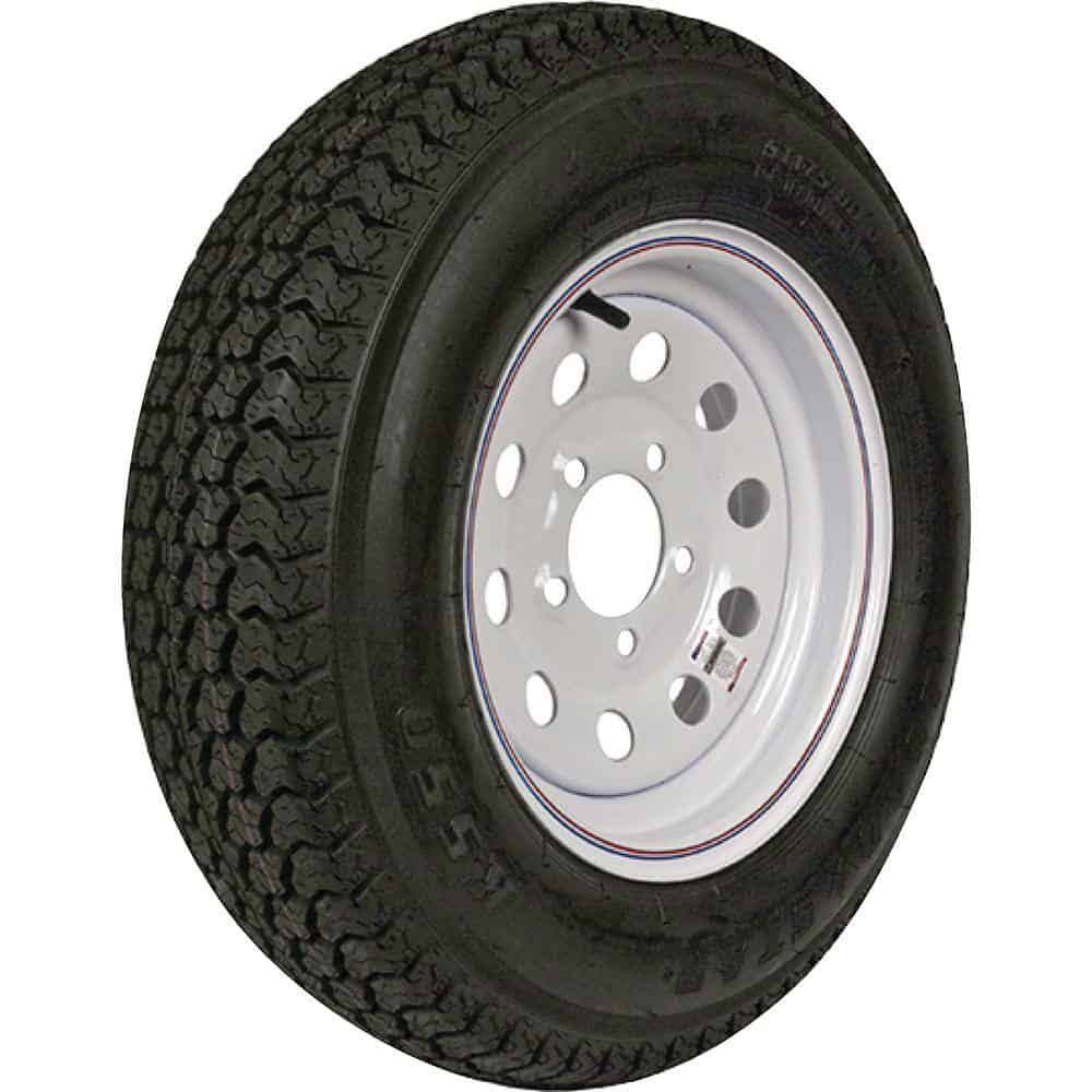 3S470 ST205/75D-14 K550  1760 lb. Load Capacity White with Stripe 14 in. Bias Tire and Wheel Assembly