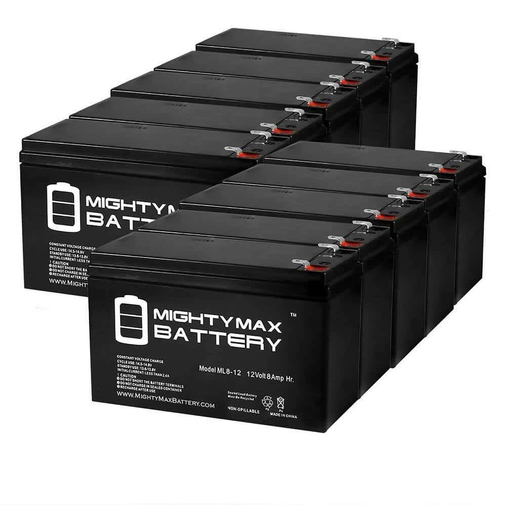 BATTERY 3430380 12V 8Ah Fire Alarm Battery Replaces 12V 8Ah ELK-1280   10 Pack
