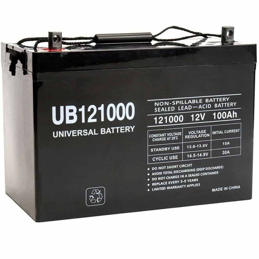 UPG UB121000 (Group 27) 12-Volt 100 Ah Z1 Terminal Sealed Lead Acid (SLA) AGM Rechargeable Battery