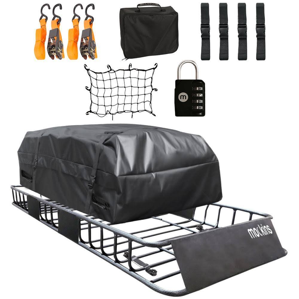 MA-34 250 lb. Roof Rack Basket with 16 CF Roof Bag   Roof Rack Cargo Basket Adjusts from 43-64 in. L x 39 in. W x 6 in. H