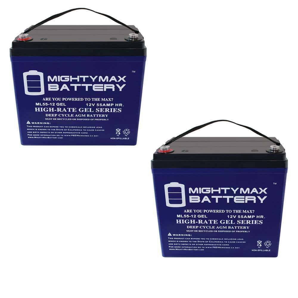 BATTERY 3535318 12V 55AH GEL Battery for Quantum QG edge 2.0 Power Chair   2 Pack