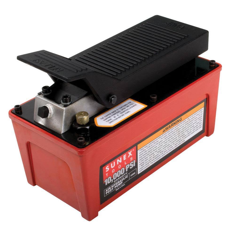 SUNEX TOOLS 4998 10000 PSI Capacity Air/Hydraulic Foot Pump