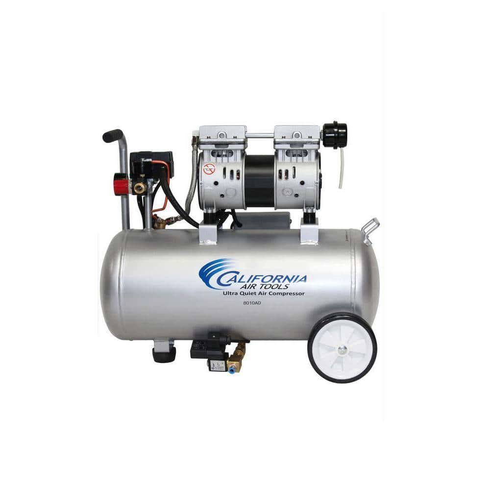 Tools 8 Gal. 1 HP 120 PSI Ultra Quiet and Oil-Free Electric Horizontal Tank Air Compressor with Automatic Drain