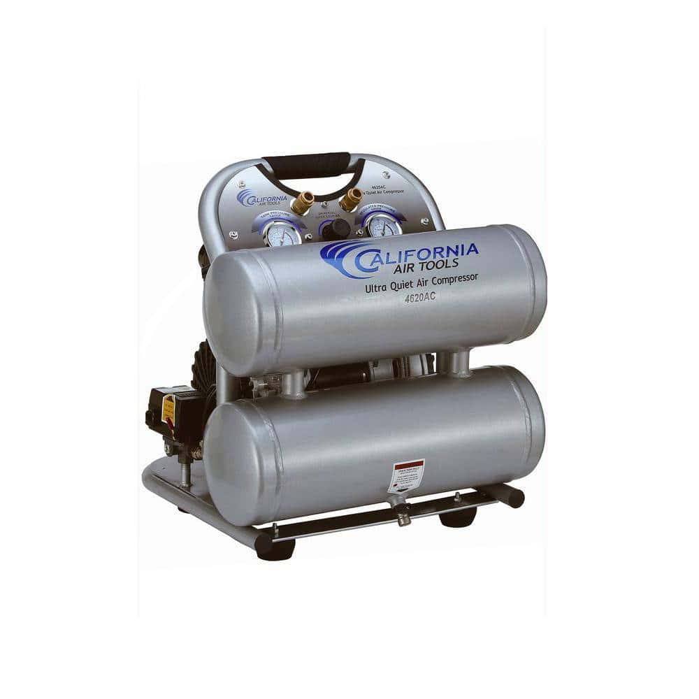 Tools 4620AC 4620AC Ultra Quiet and Oil-Free 2.0 Hp, 4.6 Gal. Aluminum Twin Tank Electric Portable Air Compress
