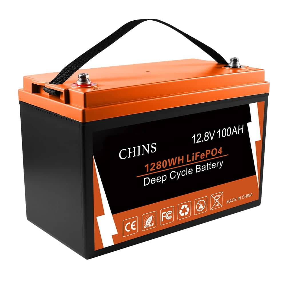 CHINS Bluetooth LiFePO4 Smart 12V 100AH Lithium Iron Battery Low Temperature Charging Mobile Phone APP