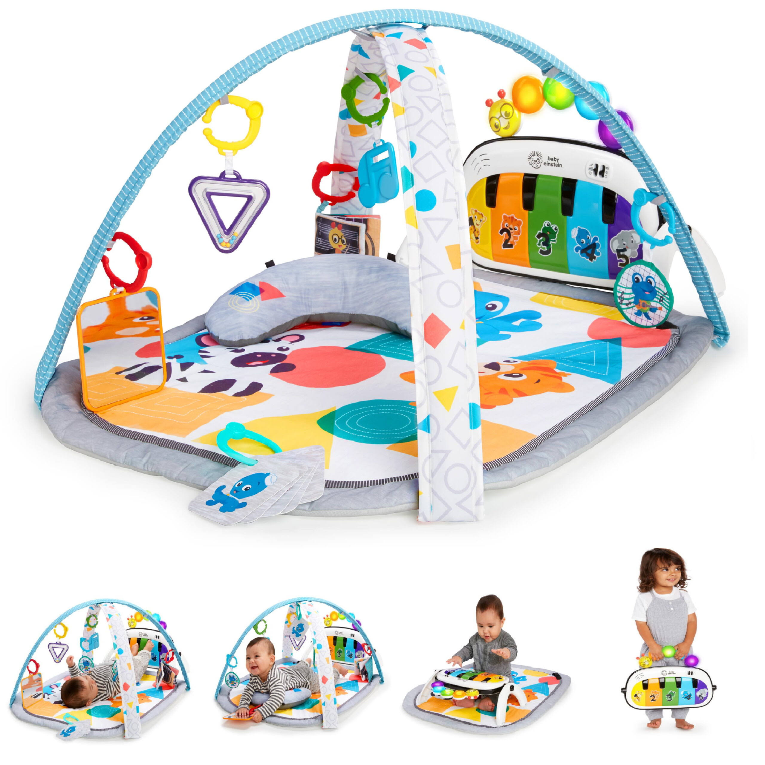 Baby Einstein 4-in-1 Kickin  Tunes Music and Language Play Gym and Piano Tummy Time Activity Mat