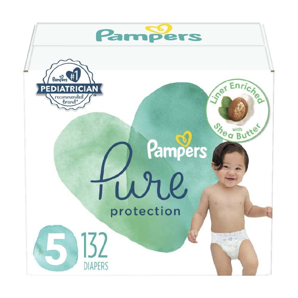 Pampers Pure Protection Diapers Size 5, 132 count   Disposable Diapers