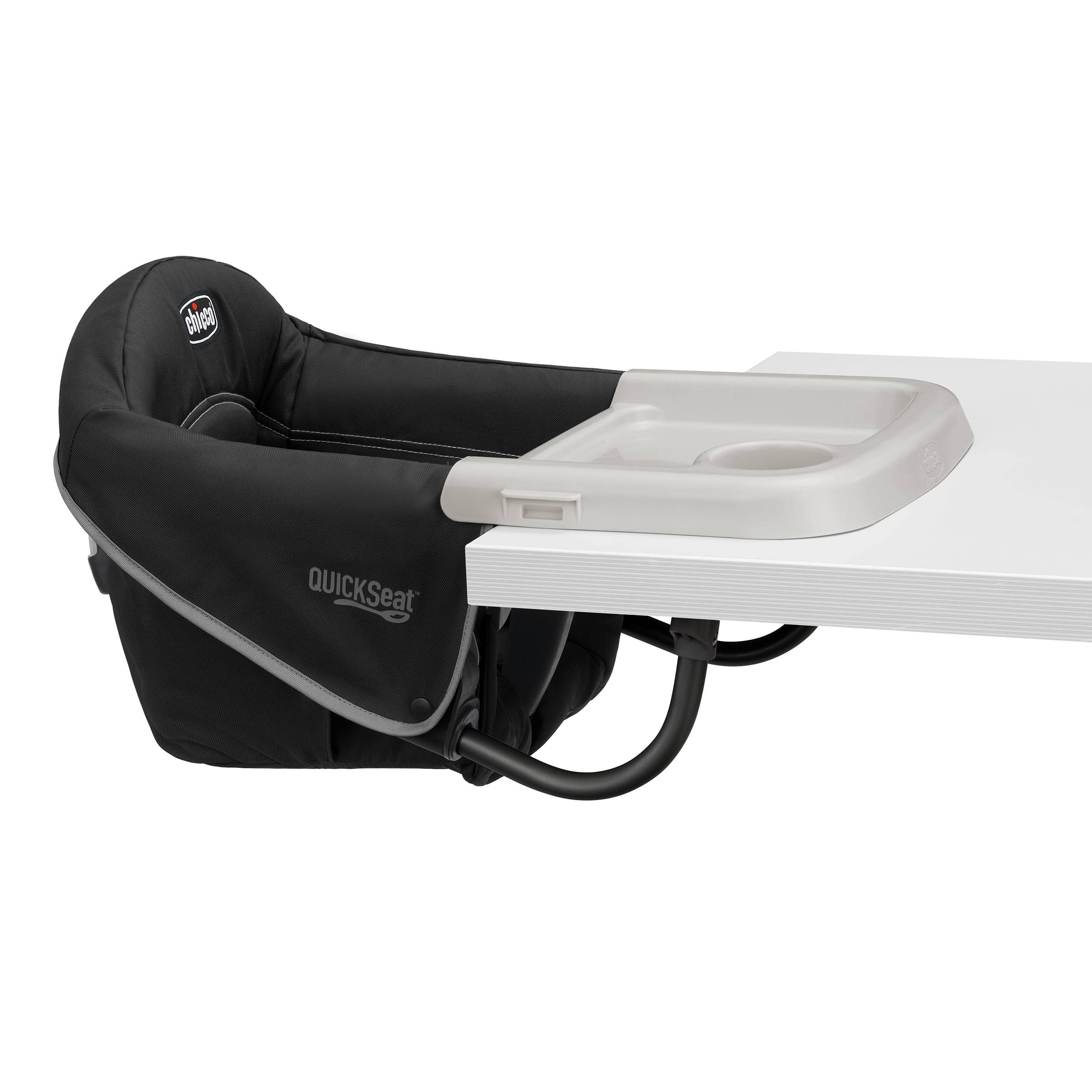 QuickSeat Table Hook-on Chair with Snap-on Tray   Graphite (Grey)