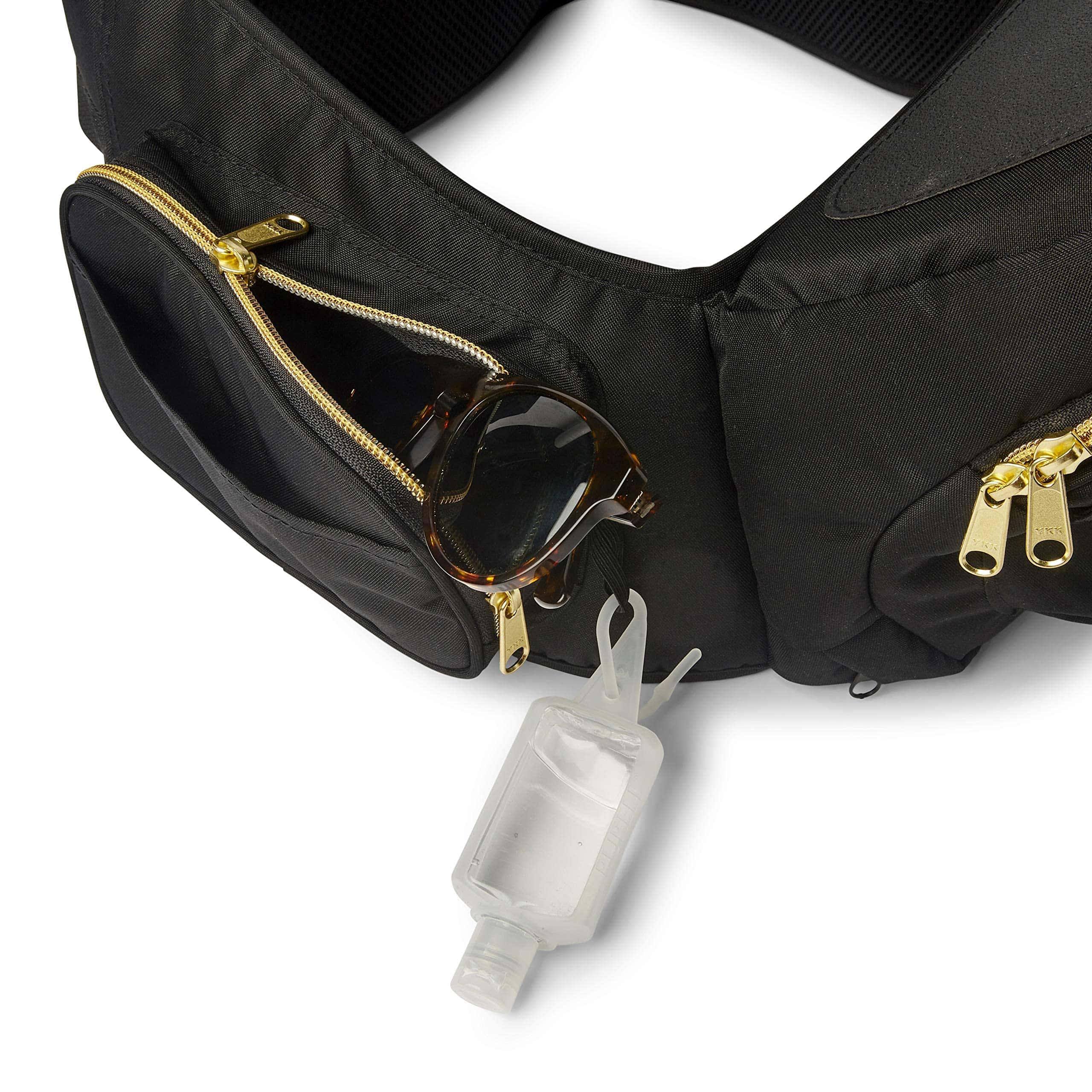 Tushbaby   -Certified Hip Seat Baby Carrier   Mom’s Choice Award Winner, Seen on Shark Tank (Carrier, Black/Gold)