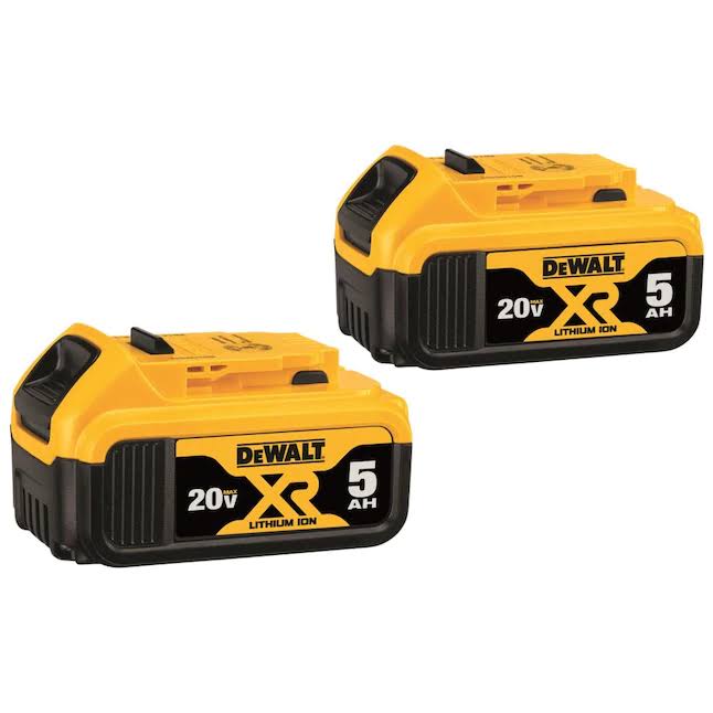 DCB205-2 XR 20-Volt Max 2-Pack 5 Amp-Hour; 5 Amp-Hour Lithium Power Tool Battery Kit