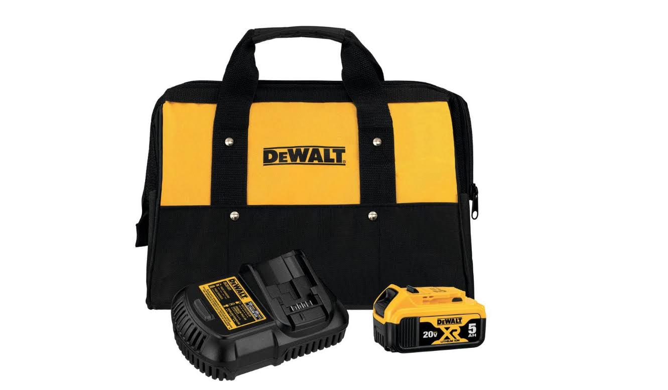 DCB205CK 20-Volt  XR Premium Lithium-Ion 5.0Ah Battery Pack, Charger   Kit Bag
