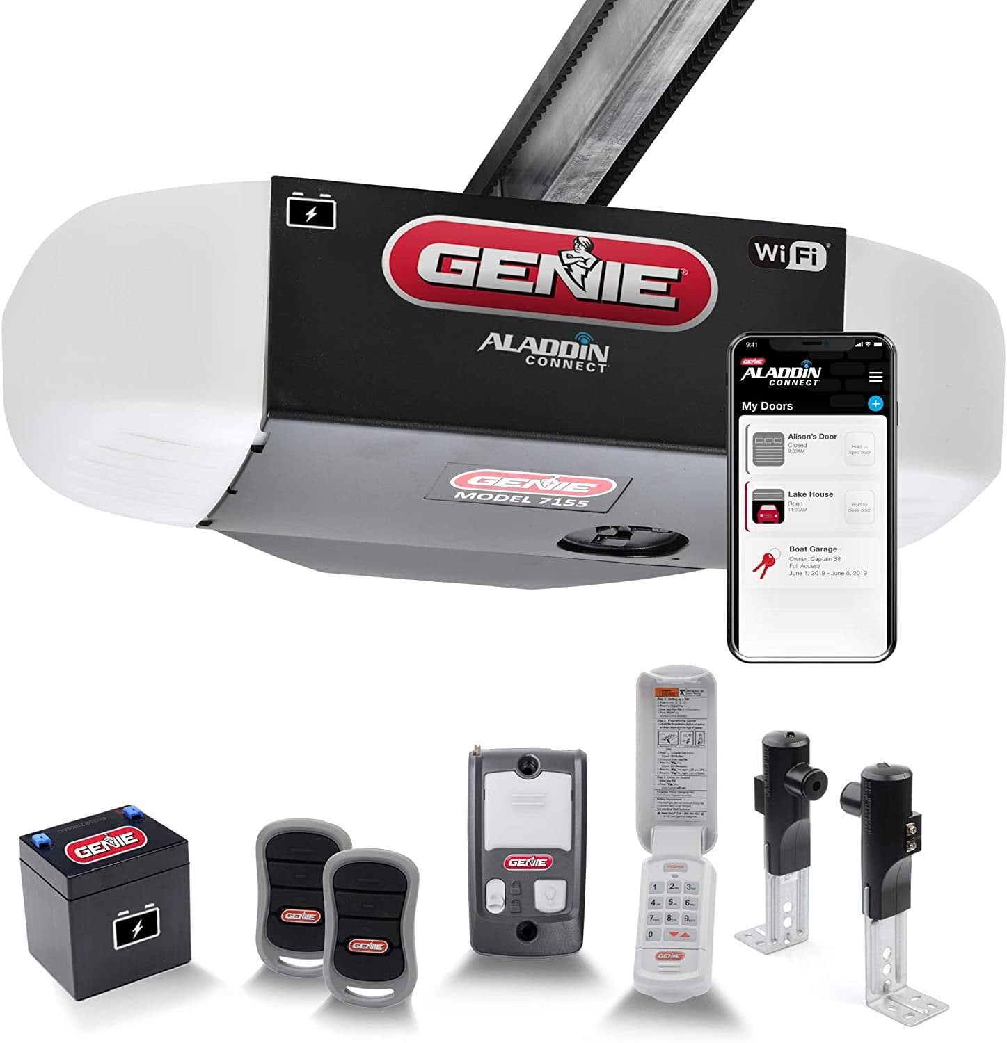 StealthDrive Connect Model 7155-TKV Smartphone-Controlled Ultra-Quiet Strong Belt Drive Garage Door Opener, Wi-Fi   Battery, Backup   Works with Amazon Alexa   Google Assistant