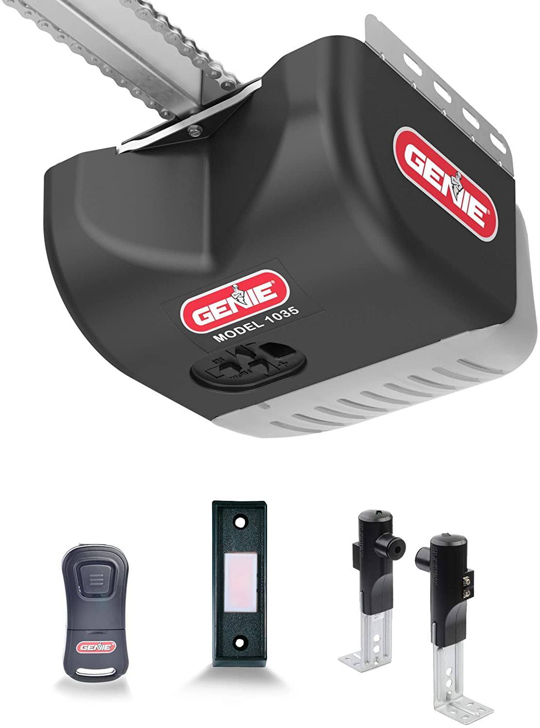 Chain Drive 500 Garage Door Opener   Heavy Duty, Reliable Chain Drive   Includes 1 Pre-Programmed Garage Door Opener Remote, Lighted Wall Button, Safe-T-Beam System