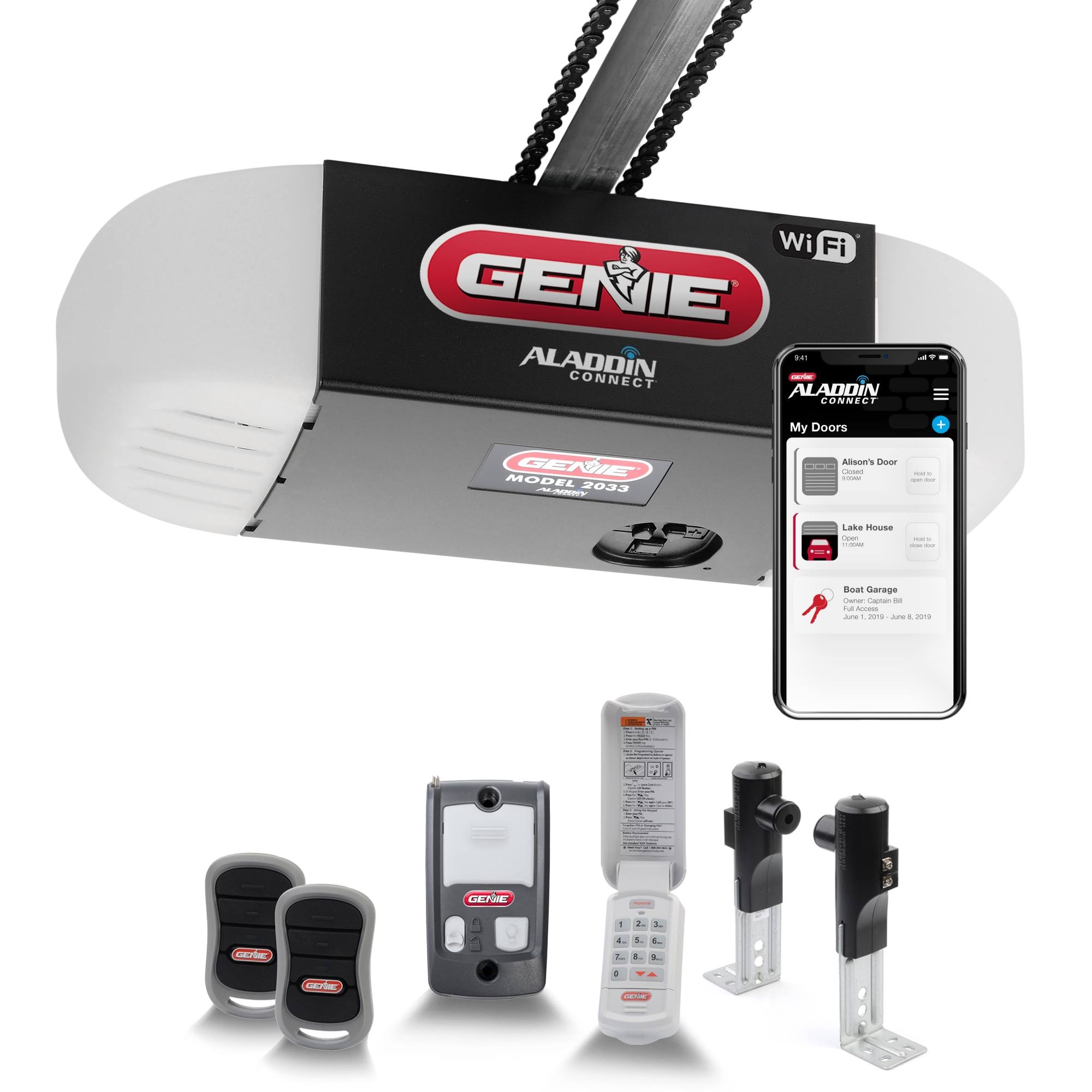 0.5-HP ChainGlide Connect Smart Chain Drive Garage Door Opener Wi-fi Compatibility