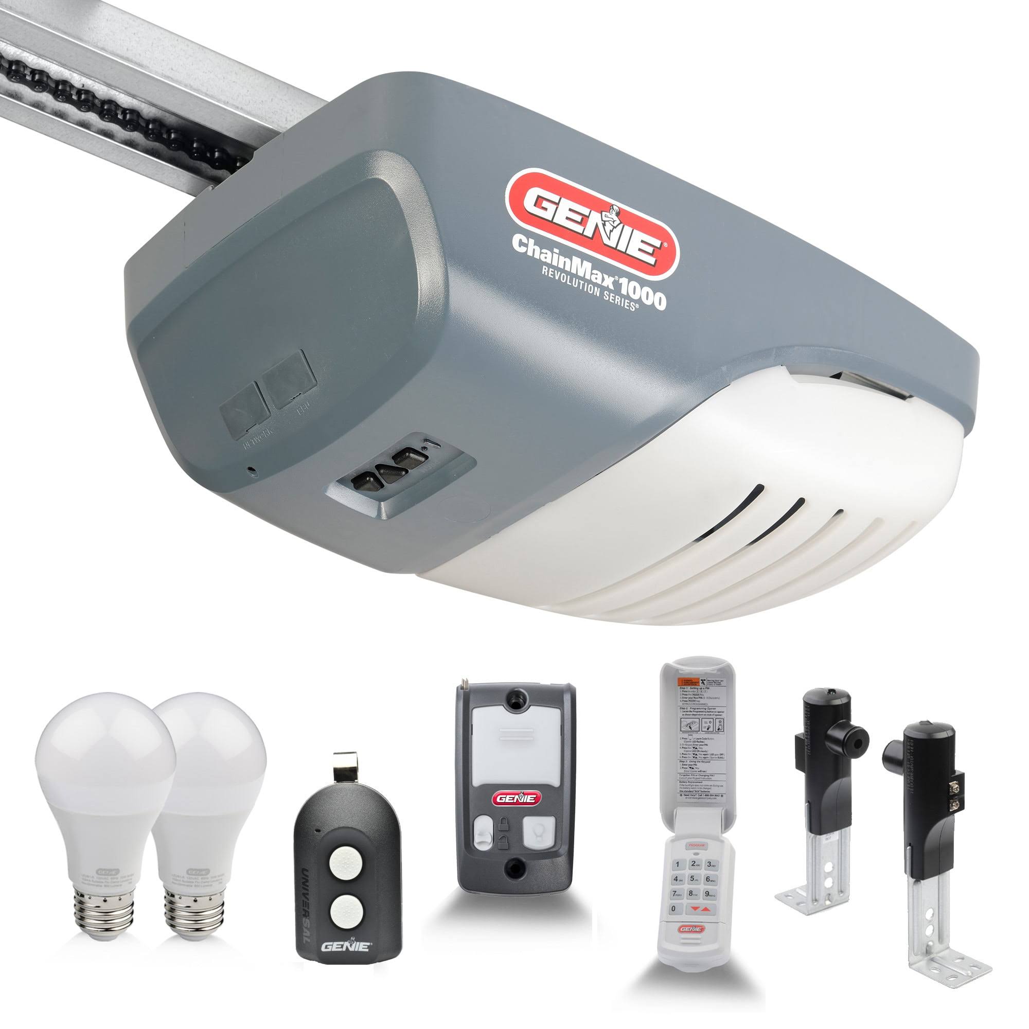 ChainMax 1000 Essentials- 3/4 HPc Chain Drive Garage Door Opener- Plus LED Bulbs