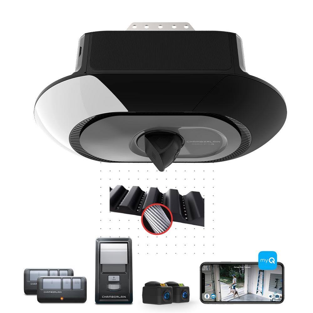 B4643T 3/4 HP LED Video Quiet Belt Drive Smart Garage Door Opener with Integrated Camera