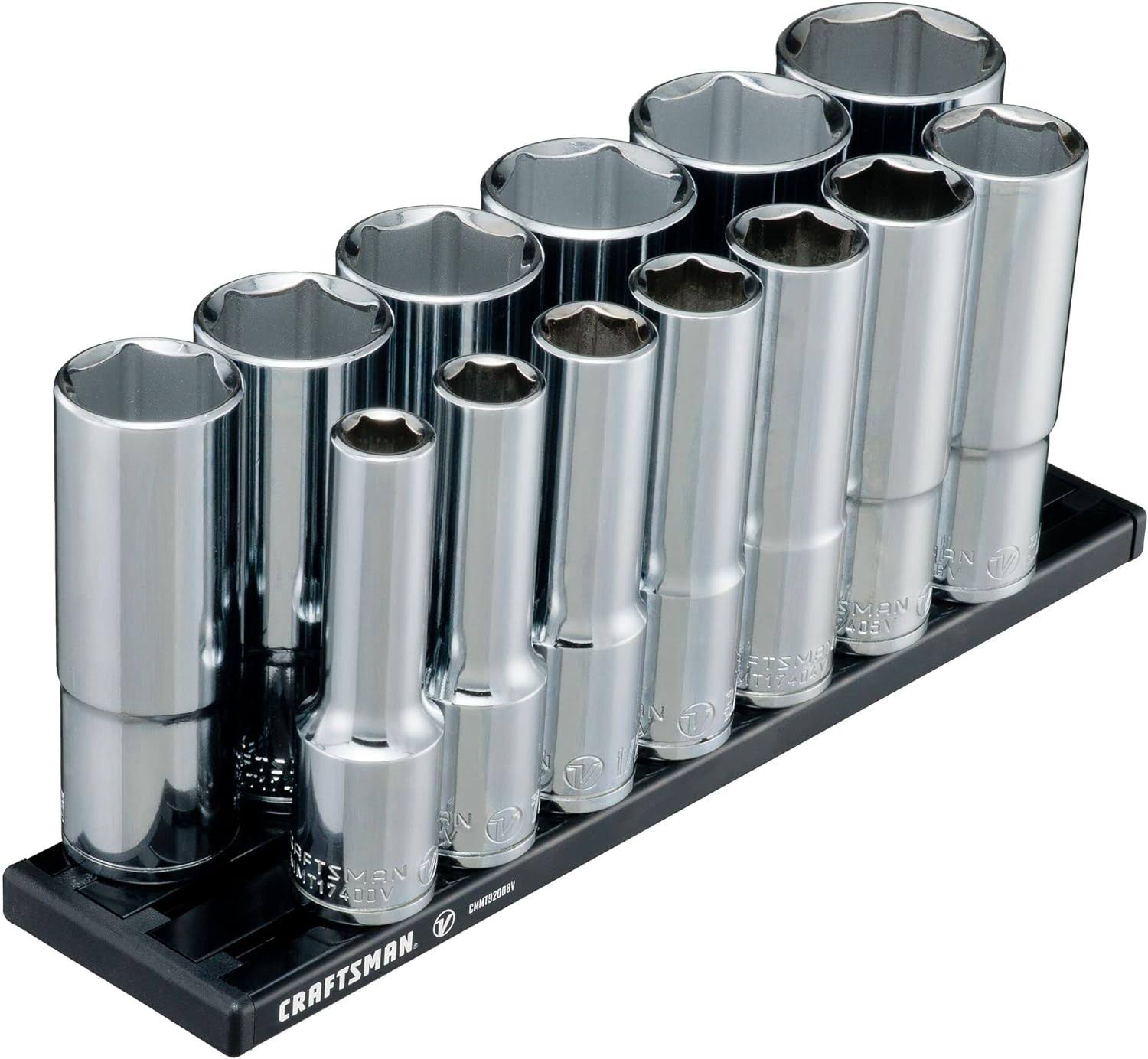 V-SERIES Socket Set, Deep SAE, 1/2 Inch Drive, 13 Piece (CMMT17395V)