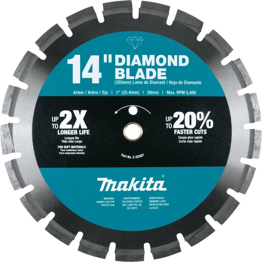 E-02587 14 in. Diamond Blade, Segmented, Soft Material
