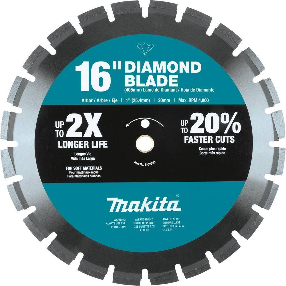 E-02593 16 in. Diamond Blade Segmented, Soft