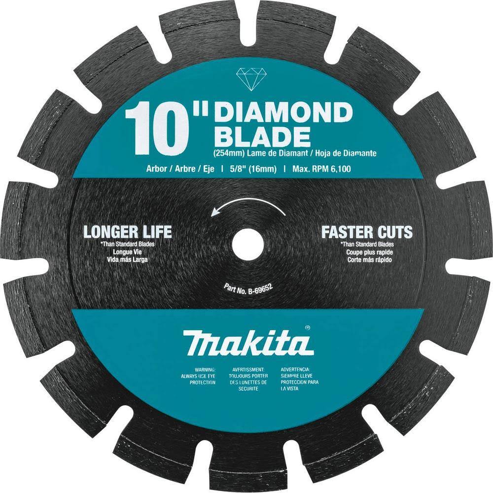 B-69652 10 in. Segmented Rim Dual Purpose Diamond Blade