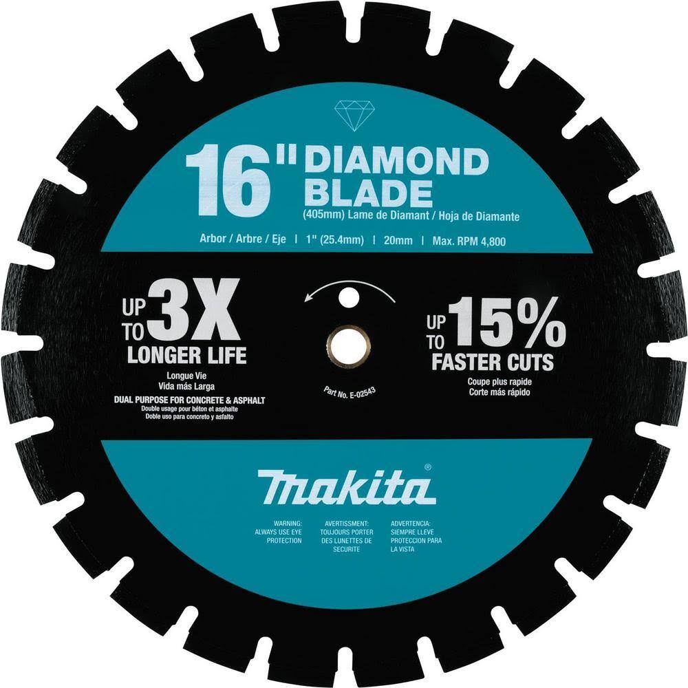 E-02543 16 in. Diamond Blade, Segmented, Dual Purpose