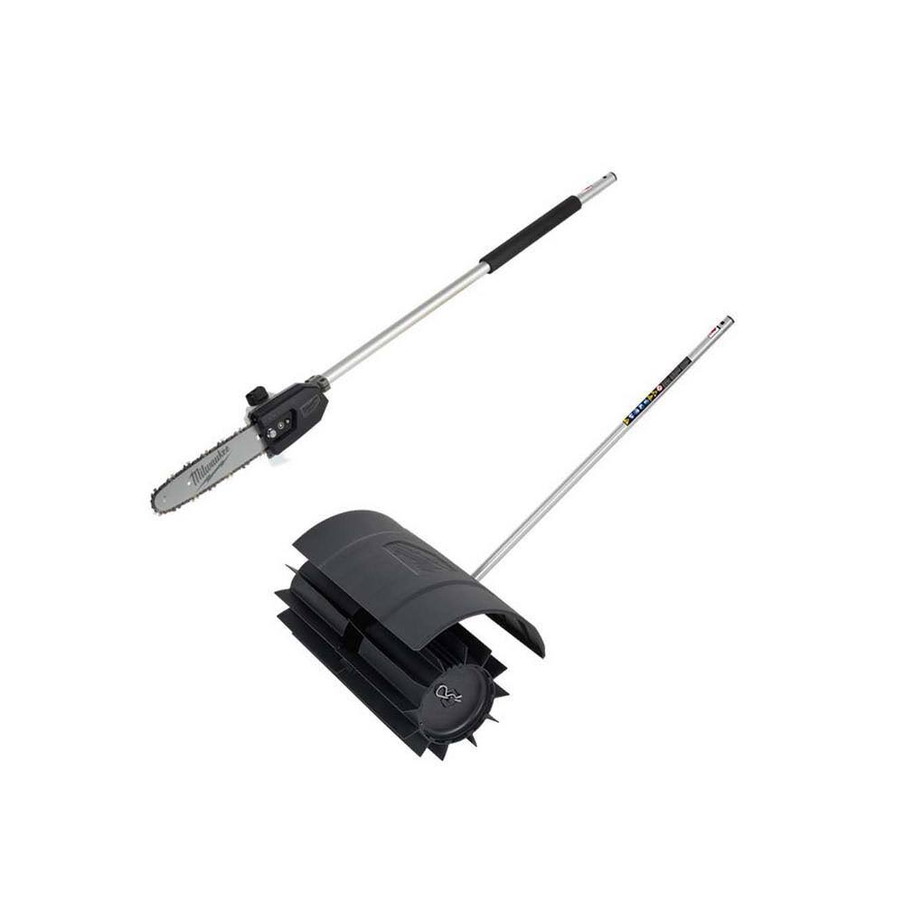 49-16-2720-49-16-2740 M18 FUEL QUIK-LOK 10 in. Pole Saw Attachment and M18 FUEL QUIK-LOK Rubber Broom Attachment (2-Tool)
