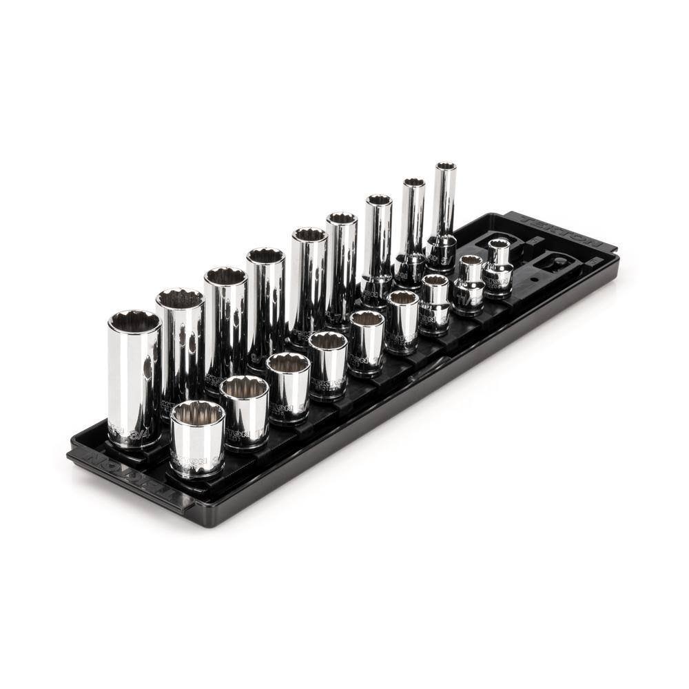 SHD91214 3/8 in. Drive 12-Point Socket Set with Rails (5/16 in.-3/4 in.) (18-Piece)