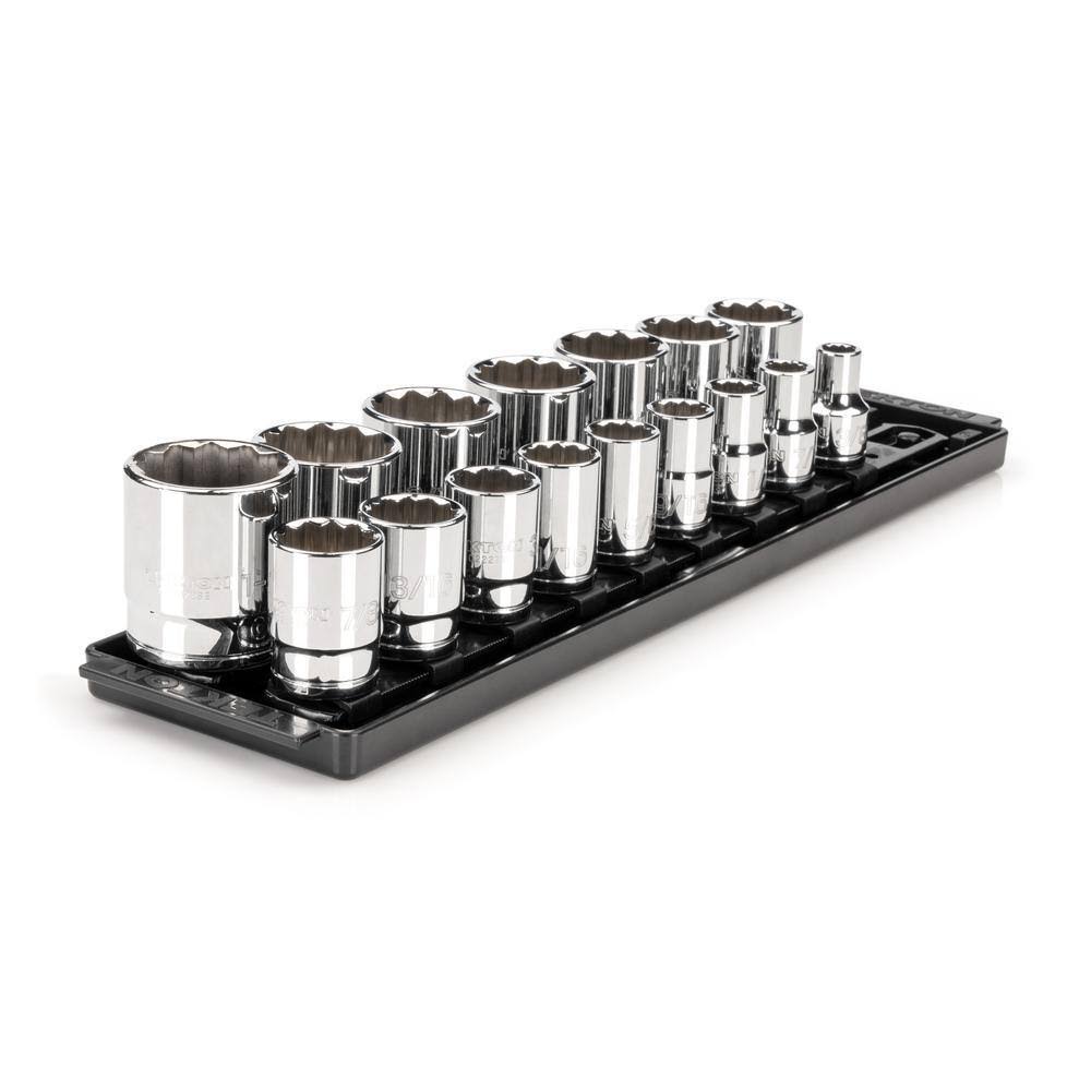 SHD92118 1/2 in. Drive 12-Point Socket Set with Rails (3/8 in.-1-5/16 in.) (16-Piece)