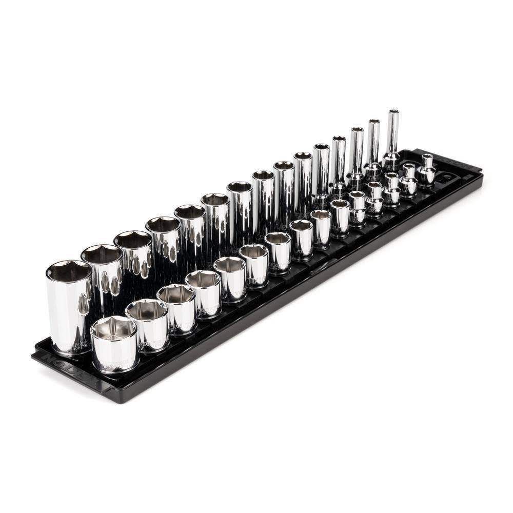 SHD91209 3/8 in. Drive 6-Point Socket Set with Rails (1/4 in.-1 in.) (30-Piece)