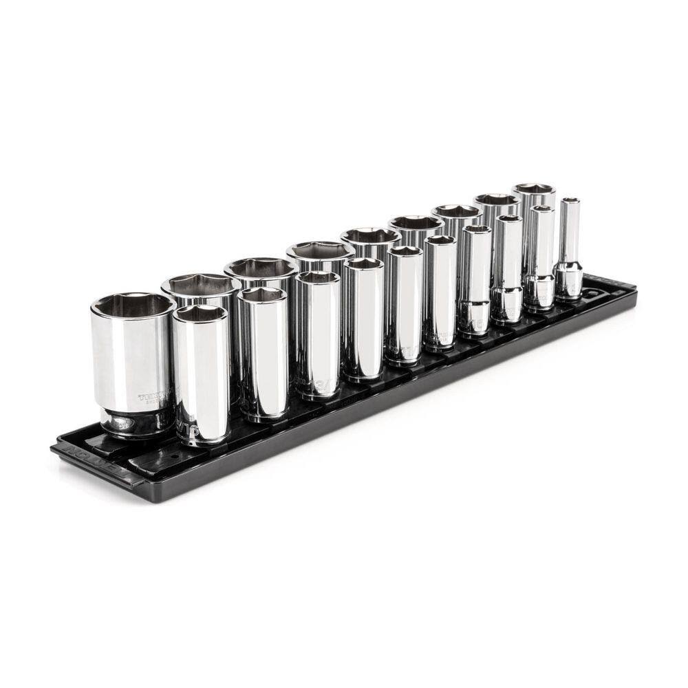 SHD92123 1/2 in. Drive Deep 6-Point Socket Set, (19-Piece) (3/8   1-1/2 in.) with Rails