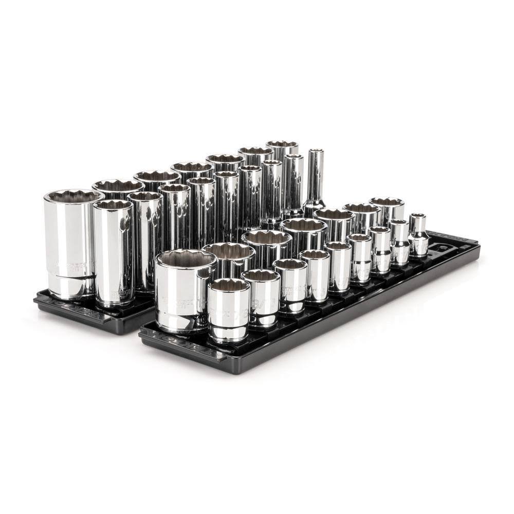 SHD92206 1/2 in. Drive 12-Point Socket Set with Rails (3/8 in.-1-5/16 in.) (32-Piece)