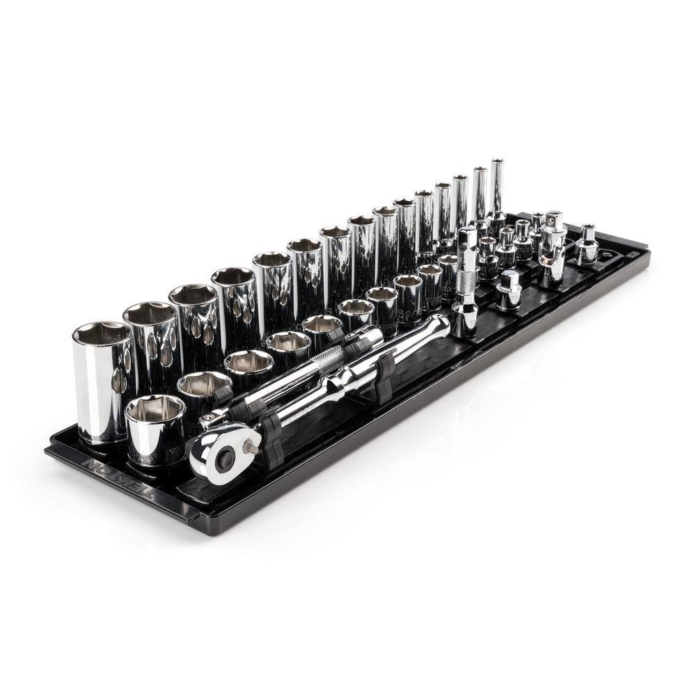 SKT13101 3/8 in. Drive 6-Point Socket and Ratchet Set with Rails (1/4 in.-1 in.) (36-Piece)