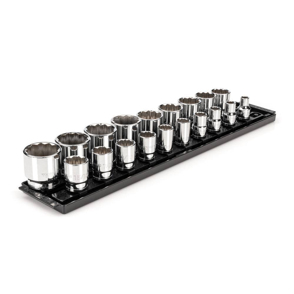 SHD92126 1/2 in. Drive 12-Point Socket Set with Rails (3/8 in.-1-1/2 in.) (19-Piece)