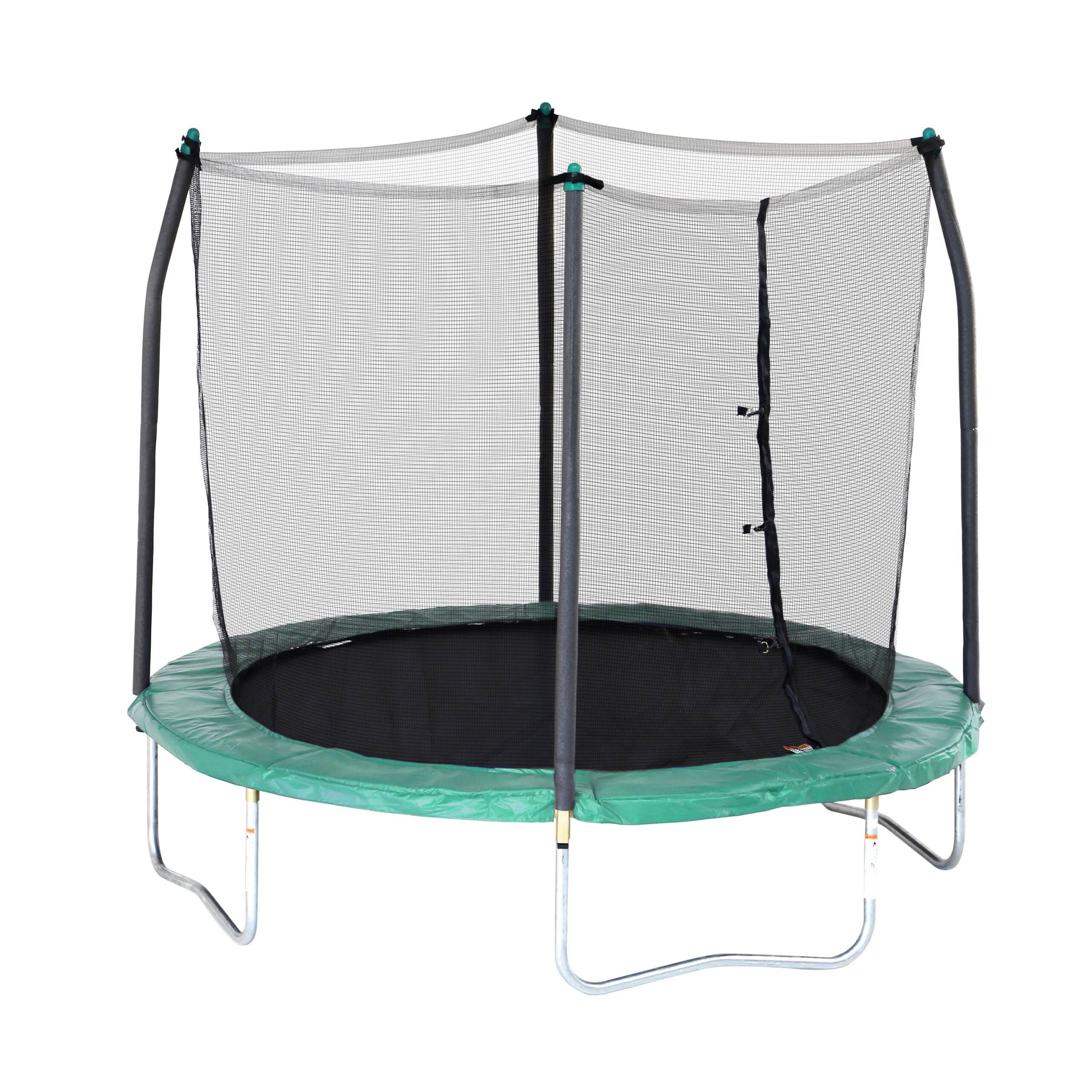 Outdoor Kids 8  Round Trampoline with  Net Enclosure, Green