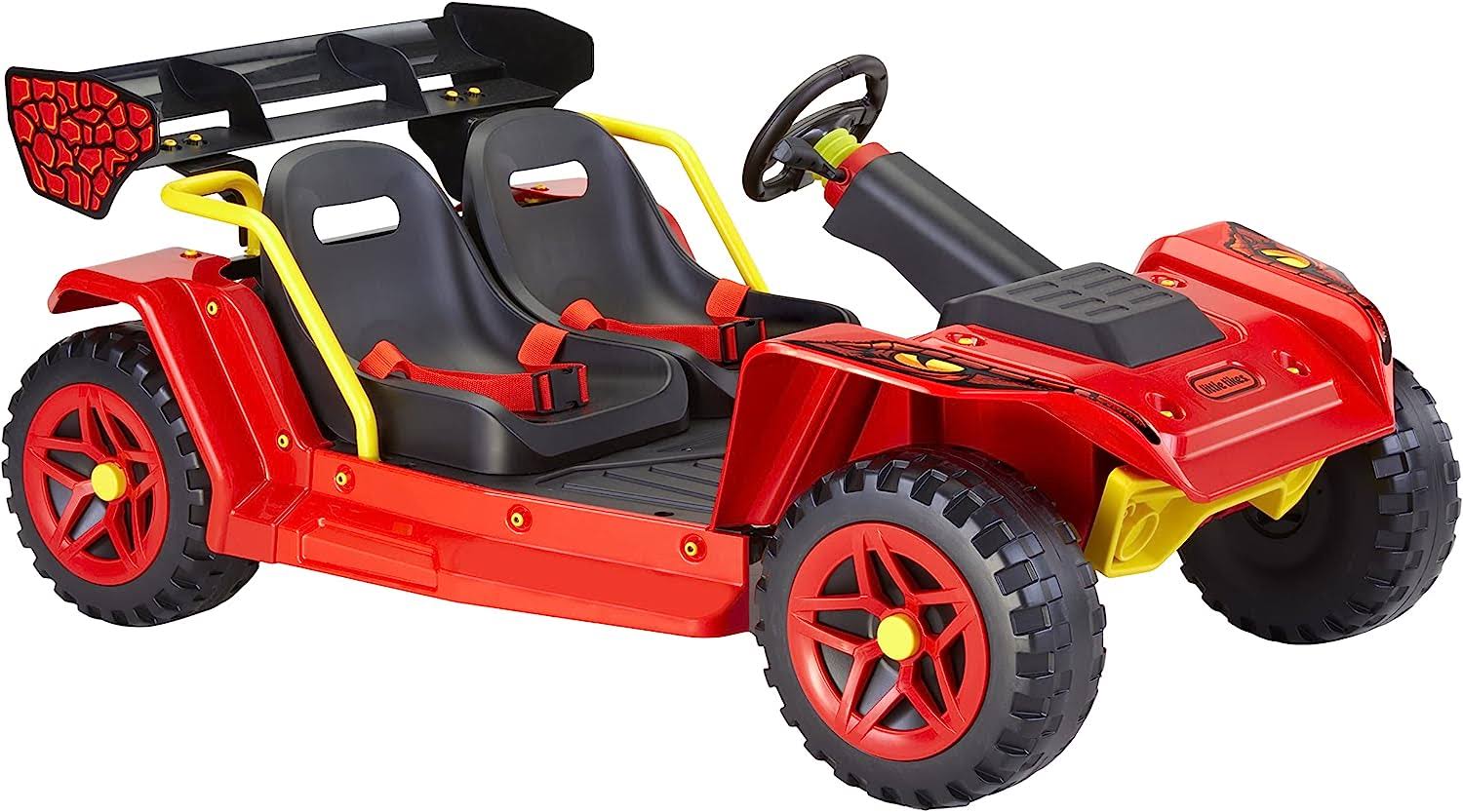 Dino Dune Buggy 12V Electric Powered Ride-On with Portable Rechargeable Battery, Adjustable Seats, Seatbelts, for Kids, Children, Toddlers, Girls, Boys, Ages 3-6 Years, Multicolor