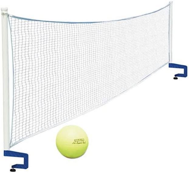 Poolmaster 72786 Above-Ground Pool Water Volleyball and Badminton Pool Game with Bracket Mounts White 16-Feet
