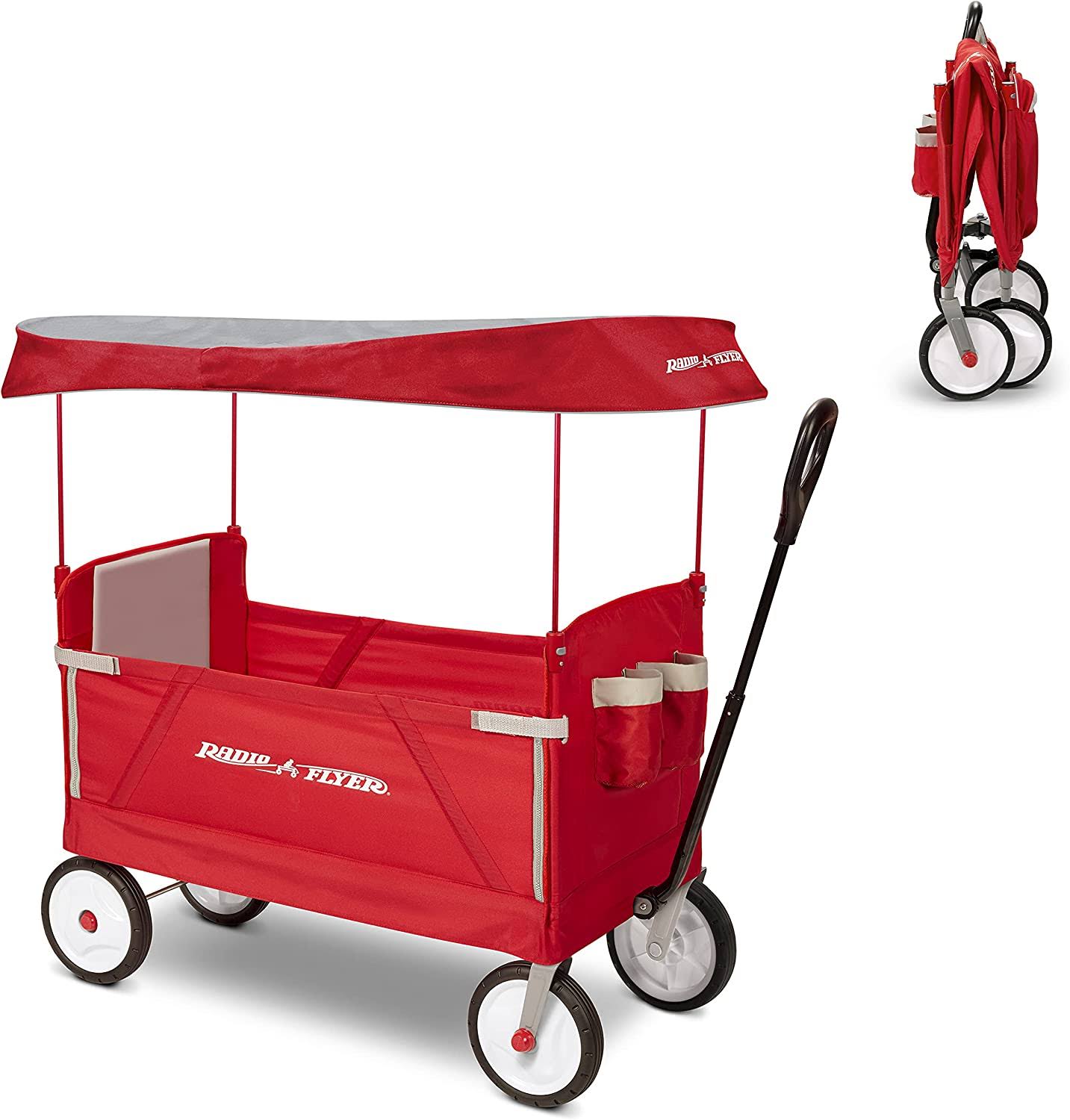 Radio Flyer 3-In-1 EZ Folding, Outdoor Collapsible Wagon for Kids   Cargo, Red Folding Wagon