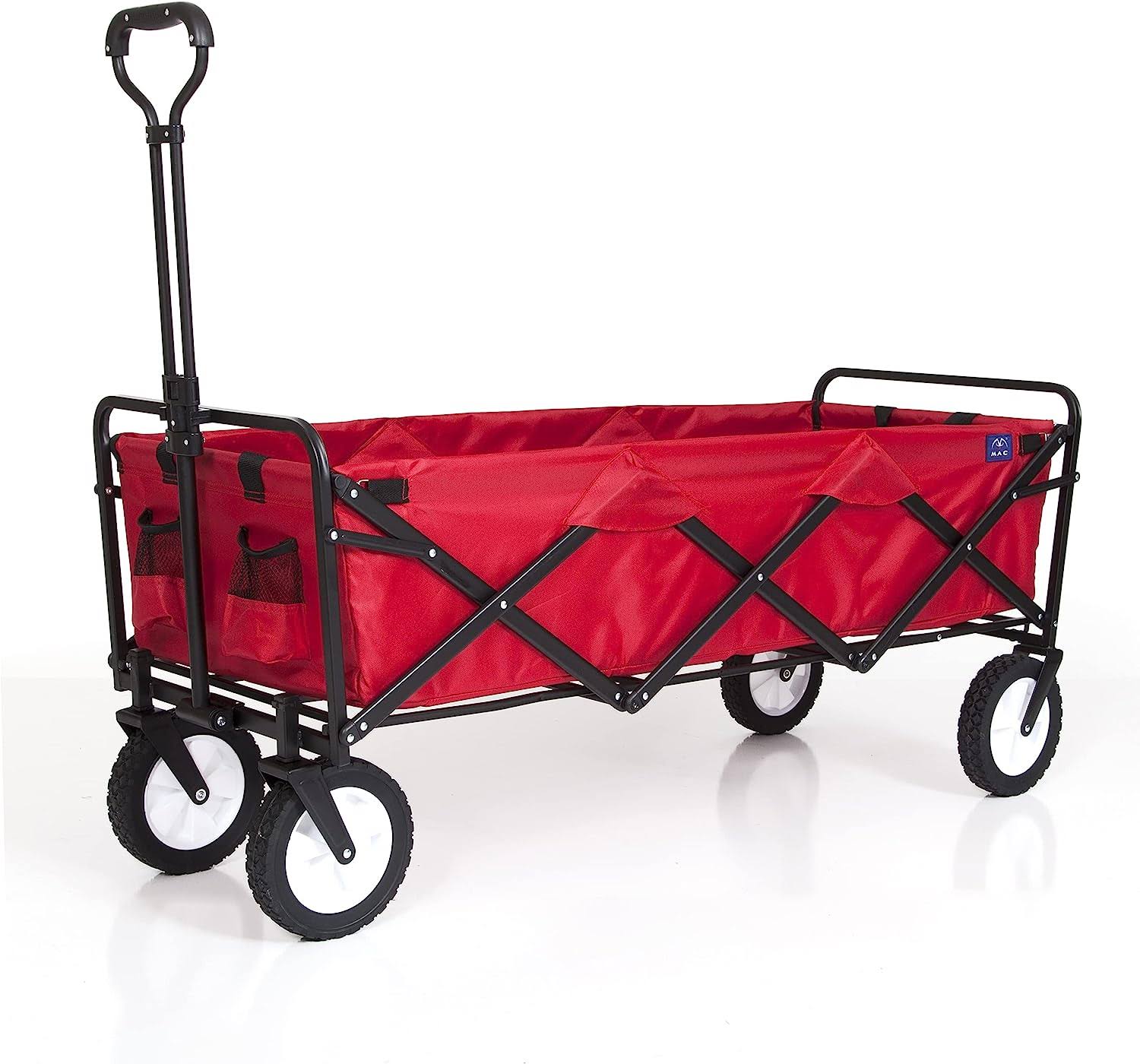 Sports WTCX-201 Extended Collapsible Folding Outdoor Utility Wagon, Red